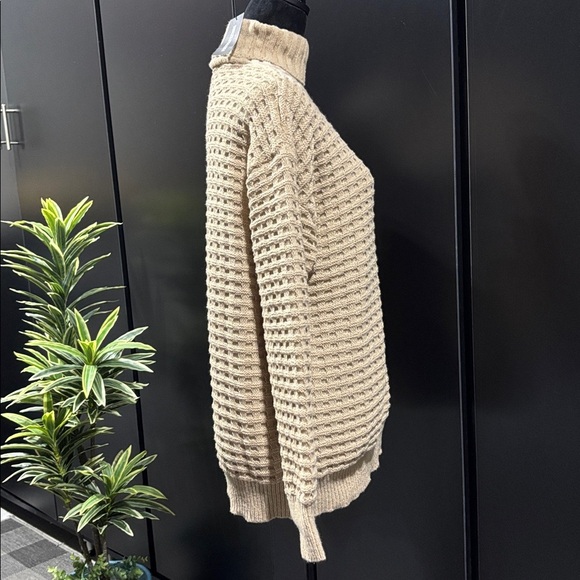 PrettyLittleThing Oversized roll neck sweater,square knit,soft,warm,Cappuccino - Picture 4 of 7